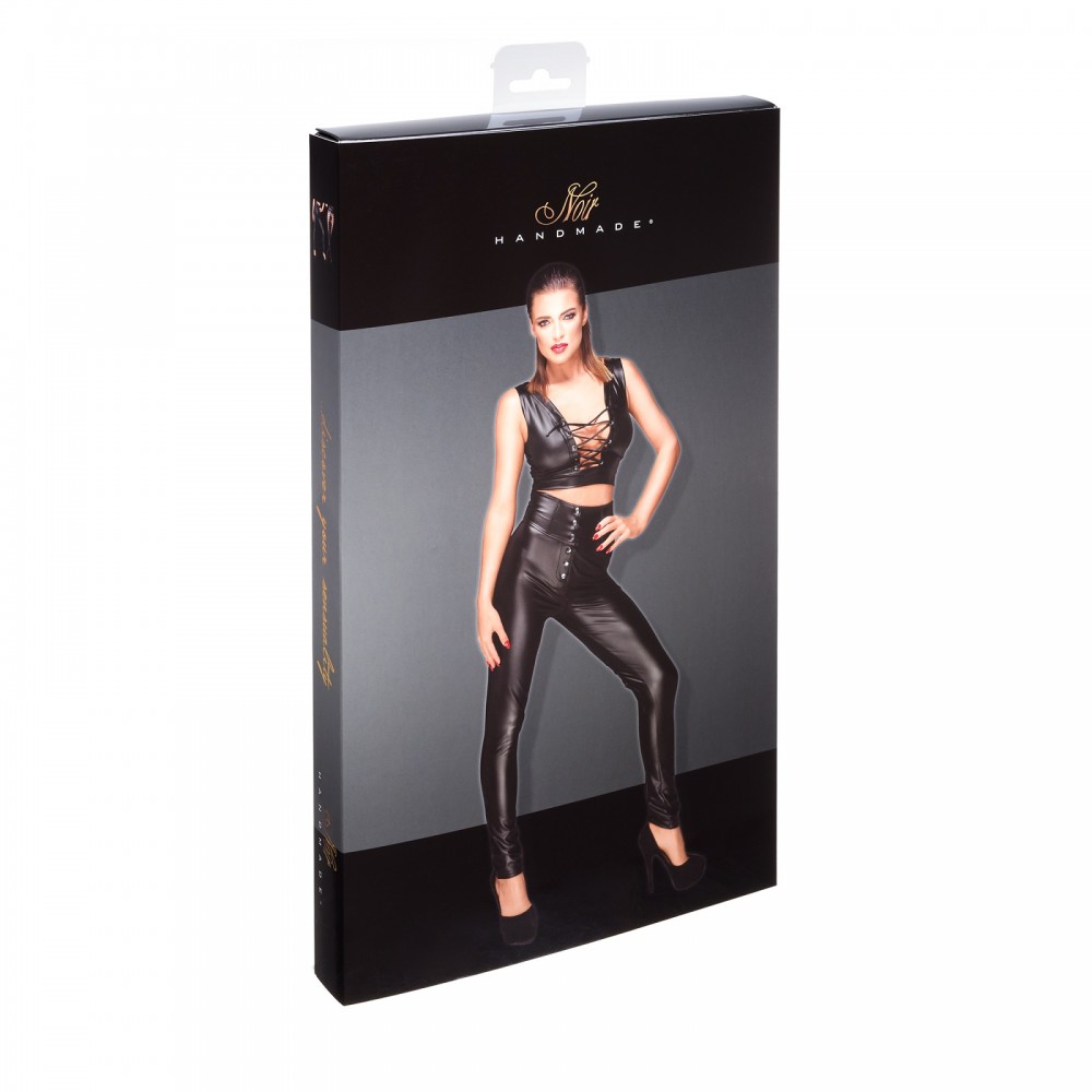 Різне - Штани зі шнурівкою ззаду F148 Noir Handmade M 4