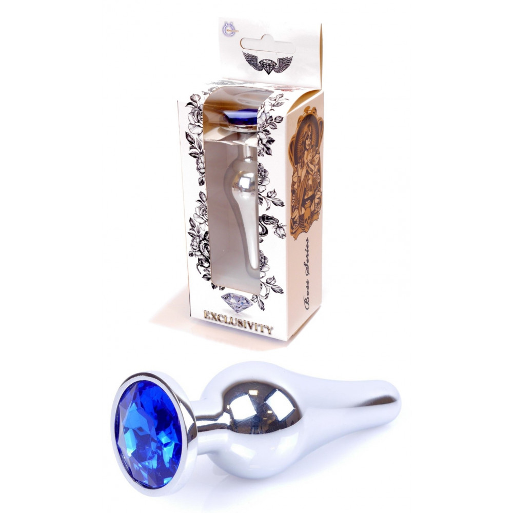 Анальные игрушки - Анальная пробка Boss Series - Jewellery Silver BUTT PLUG Dark Blue, BS6400077