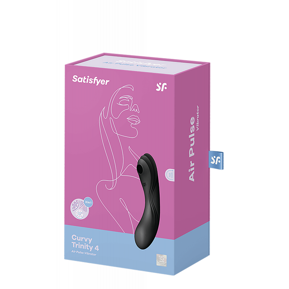 Разное - Двойной вибратор с вакуумной стимуляцией Satisfyer Curvy Trinity 4 черный 4