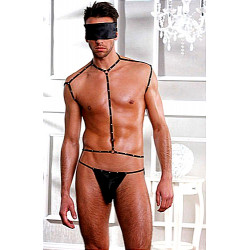 Эротический костюм Sunspice Нижнего (сабмиссив) из 3 предметов, черный