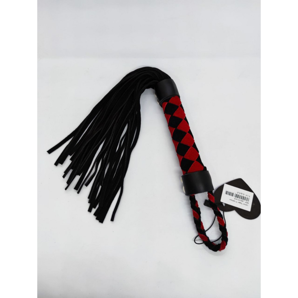 БДСМ игрушки - Флоггер DS Fetish Leather flogger M red/black