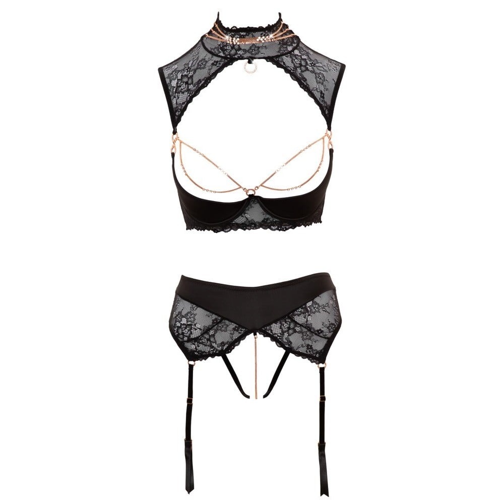 Эротическое белье - Комплект белья Shelf Bra Set 80B/M 5