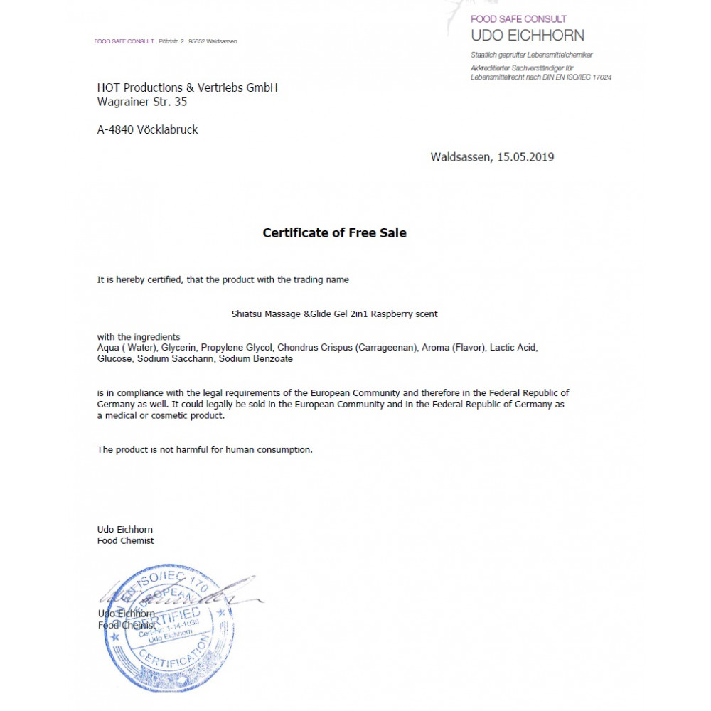  - Лубрикант и массажное масло 2 в 1 HOT SHIATSU Massage-& Glide gel 2 in1 Raspberry scent, 200 мл 4