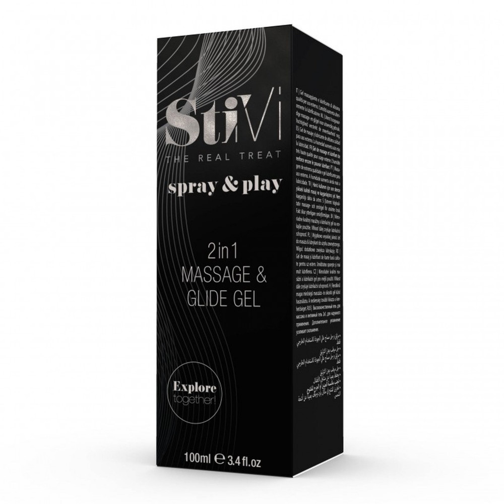 Разное - Лубрикант и массажный гель HOT StiVi Spray&Play 2в1, 100 мл 2