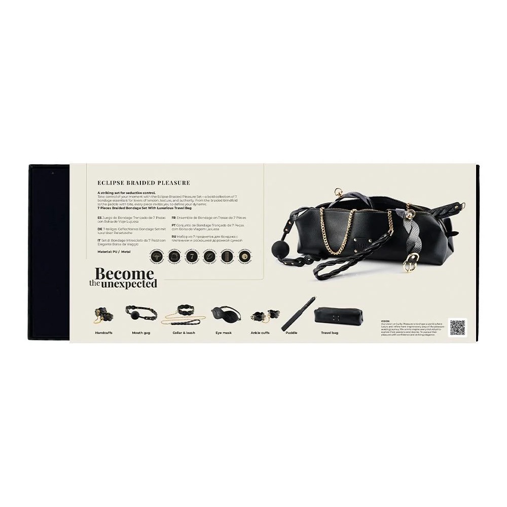 БДСМ игрушки - Набор для БДСМ Guilty Pleasure Eclipse, черный, 7 предметов 10