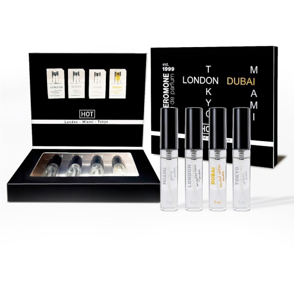 Разное - Набор парфюмов для мужчин с феромонами HOT LMTD Pheromone Perfume Мen, 4x5 мл