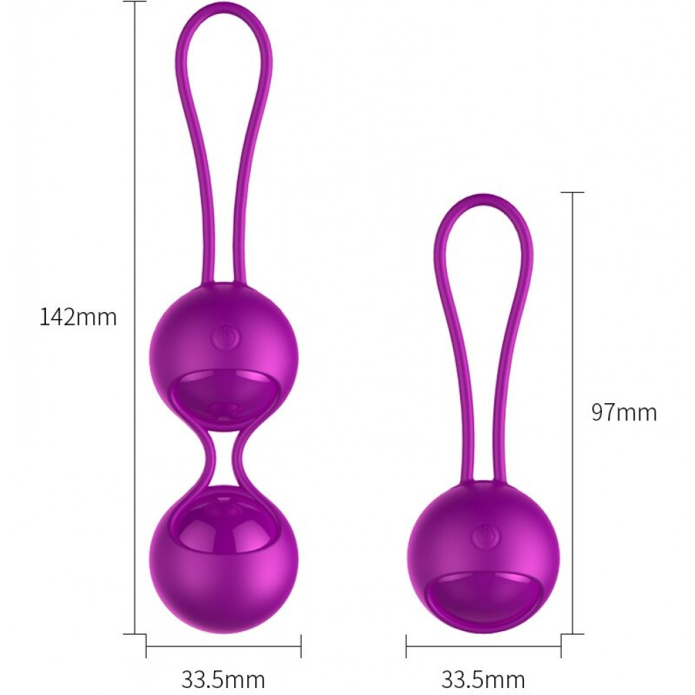 Вагинальные шарики - Набор вагинальных шариков с вибрацией и с пультом дистационного управления FOX - Vibrating Silicone Kegel Balls Set USB, BS6300003 2
