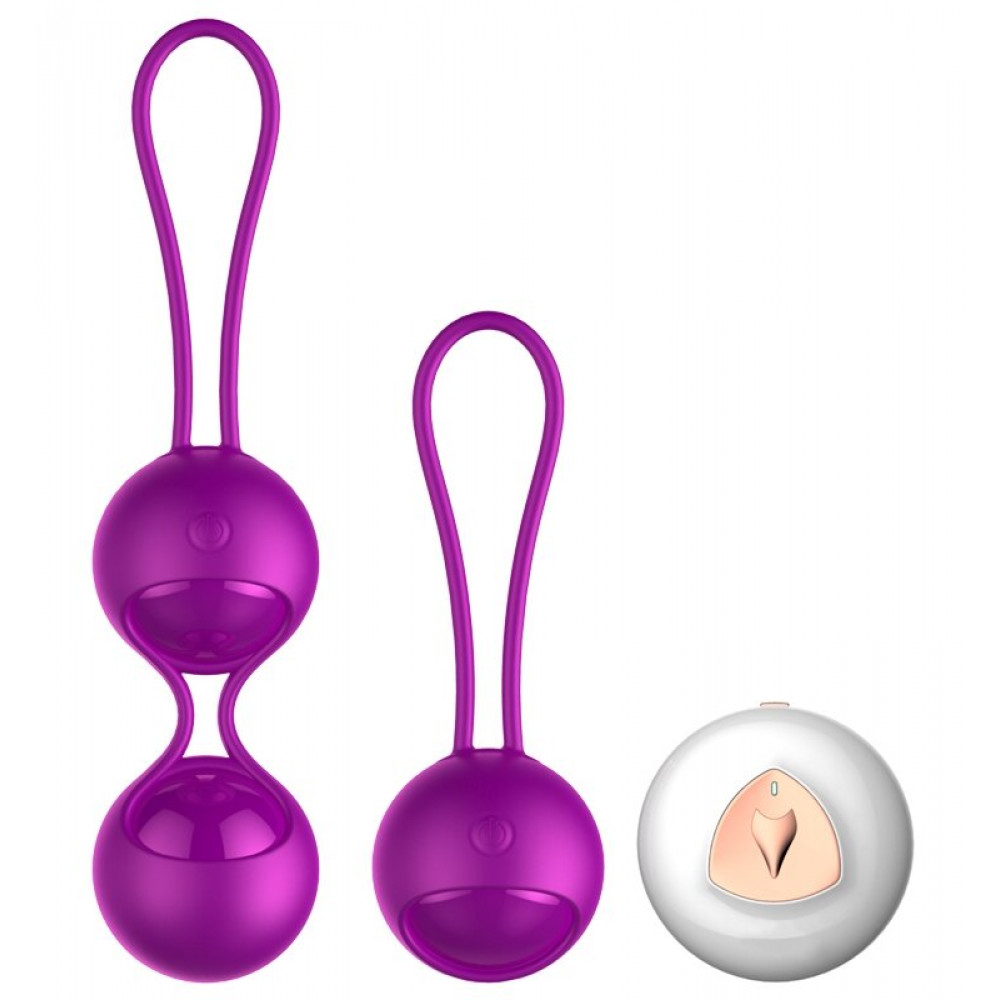 Вагинальные шарики - Набор вагинальных шариков с вибрацией и с пультом дистационного управления FOX - Vibrating Silicone Kegel Balls Set USB, BS6300003