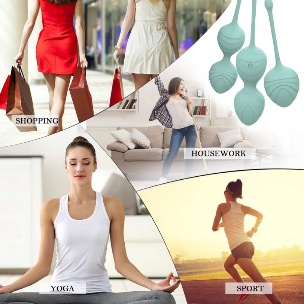 Вагинальные шарики и тренажеры - Набор вагинальных виброшариков Every Night Toys Audrey, 3 шт, с дистанционным пультом, бирюзовый 6