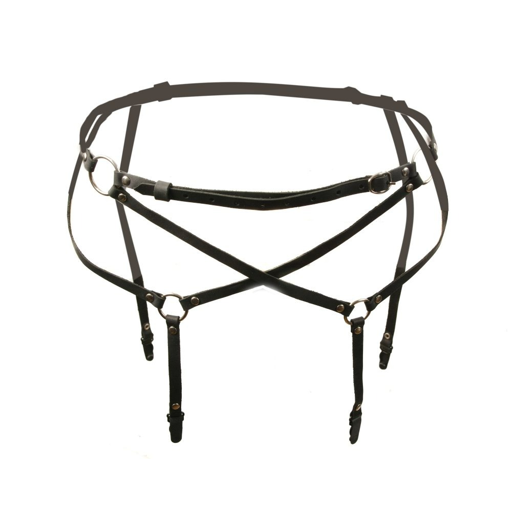 Різне - Пояс для панчох One Size S4, натуральна шкіра, чорний 4