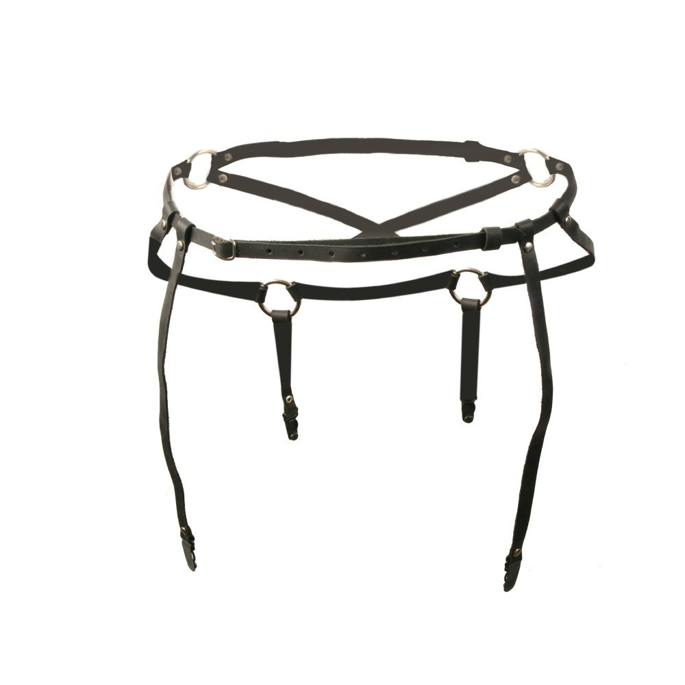 Різне - Пояс для панчох One Size S4, натуральна шкіра, чорний 5