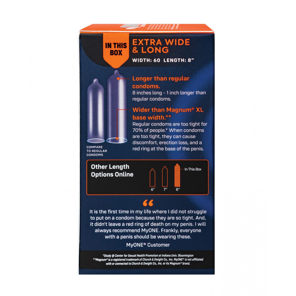 Презервативи - Презервативи MyONE Extra Wide and Long розмір 60K, 10 шт 1