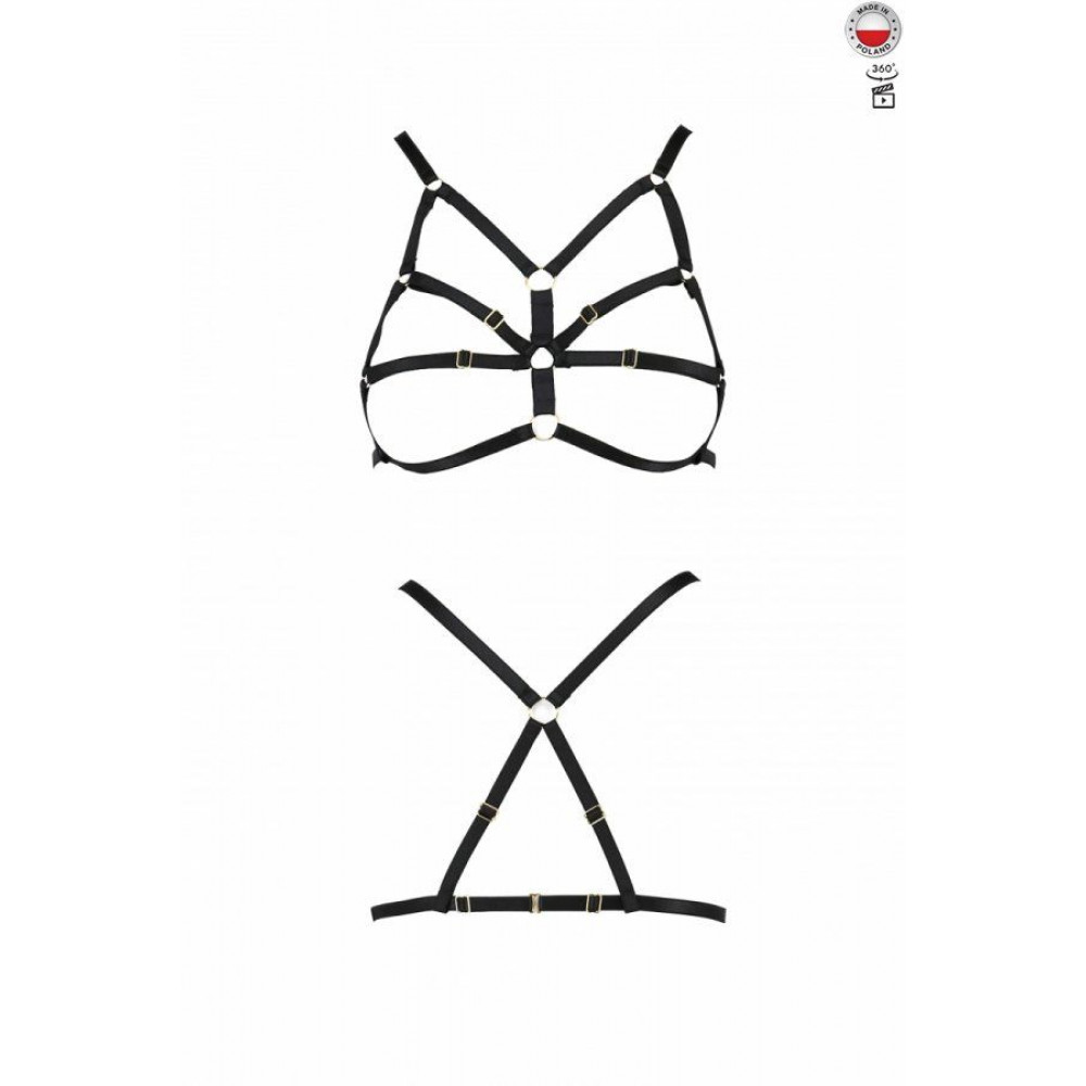 Женское эротическое белье - Бюстгальтер-стрепы ARMANDA BRA black XXL/XXXL - Passion Exclusive