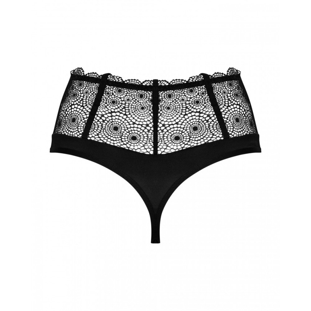 Эротическое белье - Сексуальные стринги на высокой талии Obsessive Sharlotte panties black L/XL 2