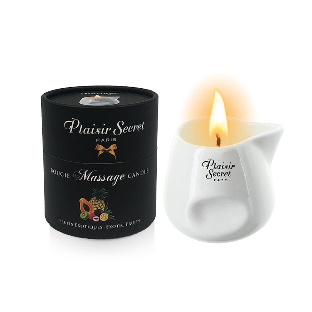 Массажные свечи - Массажная свеча Plaisirs Secrets Pineapple Mango (80 мл) подарочная упаковка, керамический сосуд