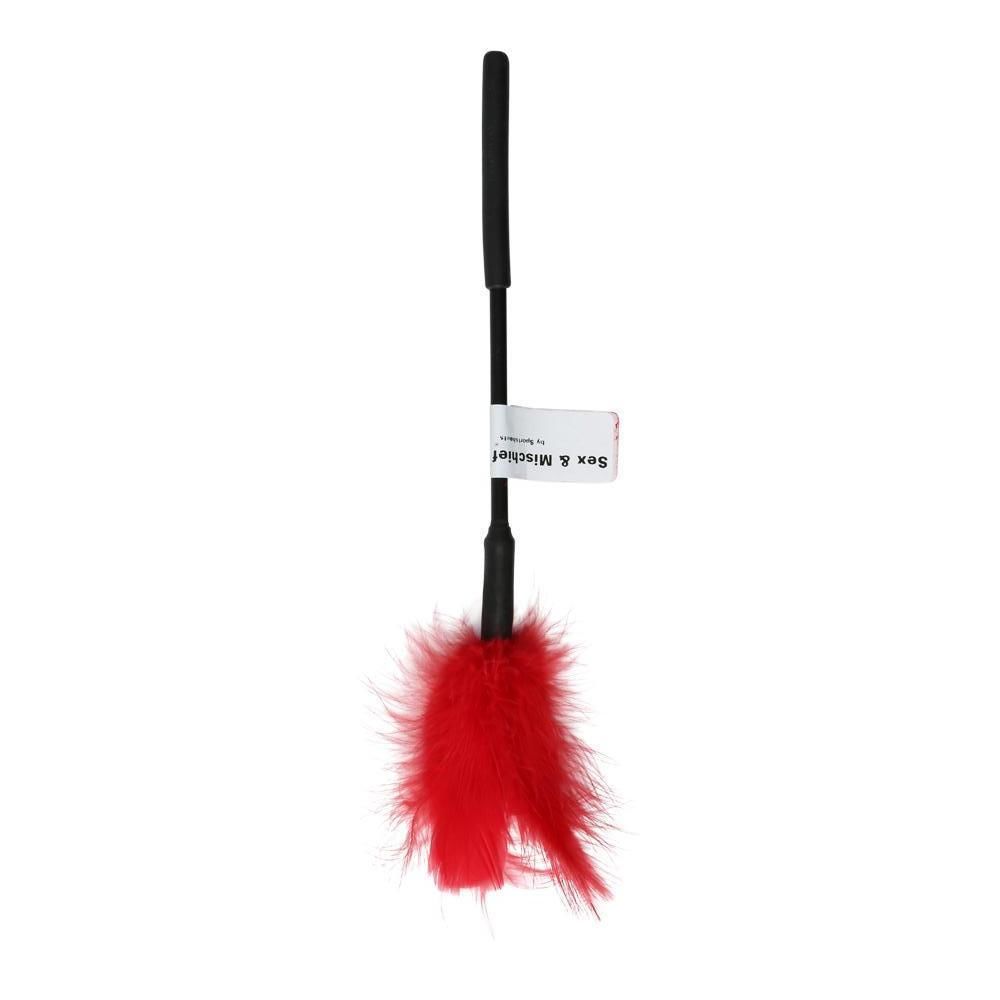 Плети, стеки, флоггеры, тиклеры - Метелочка Sex And Mischief - Feather Ticklers 7 inch Red
