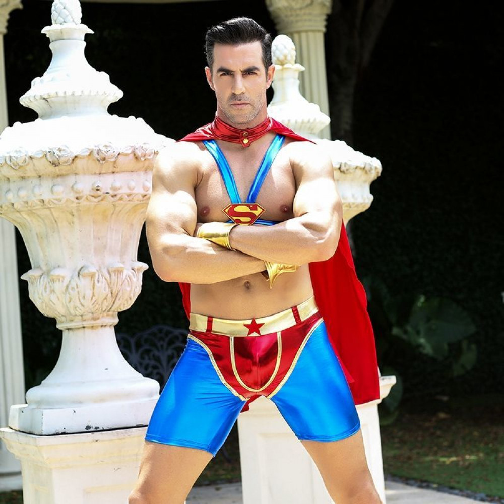Боди, комплекты и костюмы - Мужской эротический костюм супермена 