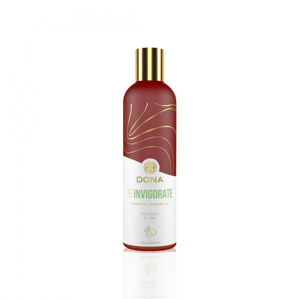 Массажные масла - Натуральное массажное масло DONA Reinvigorate - Coconut & Lime (120 мл) с эфирными маслами