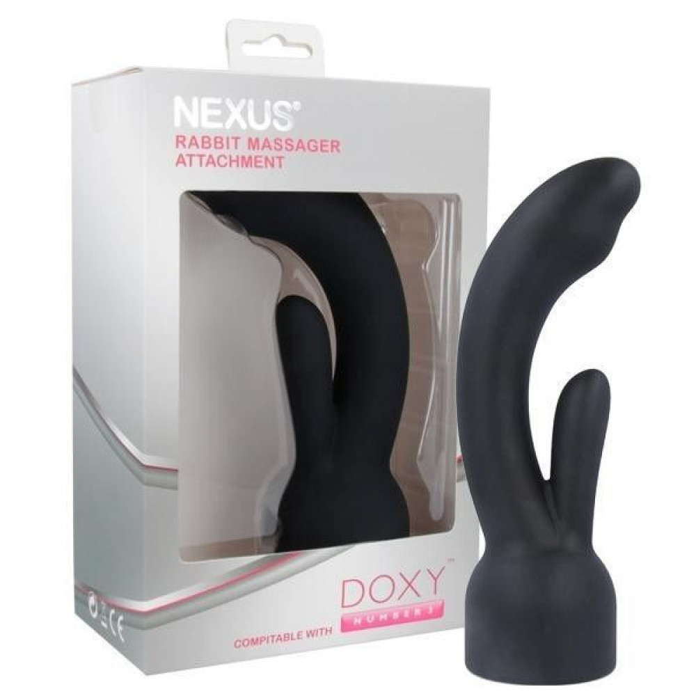 Вибромассажеры - Насадка для вибромассажера Doxy Number 3 - Nexus Rabbit Massager в виде вибратора-кролика