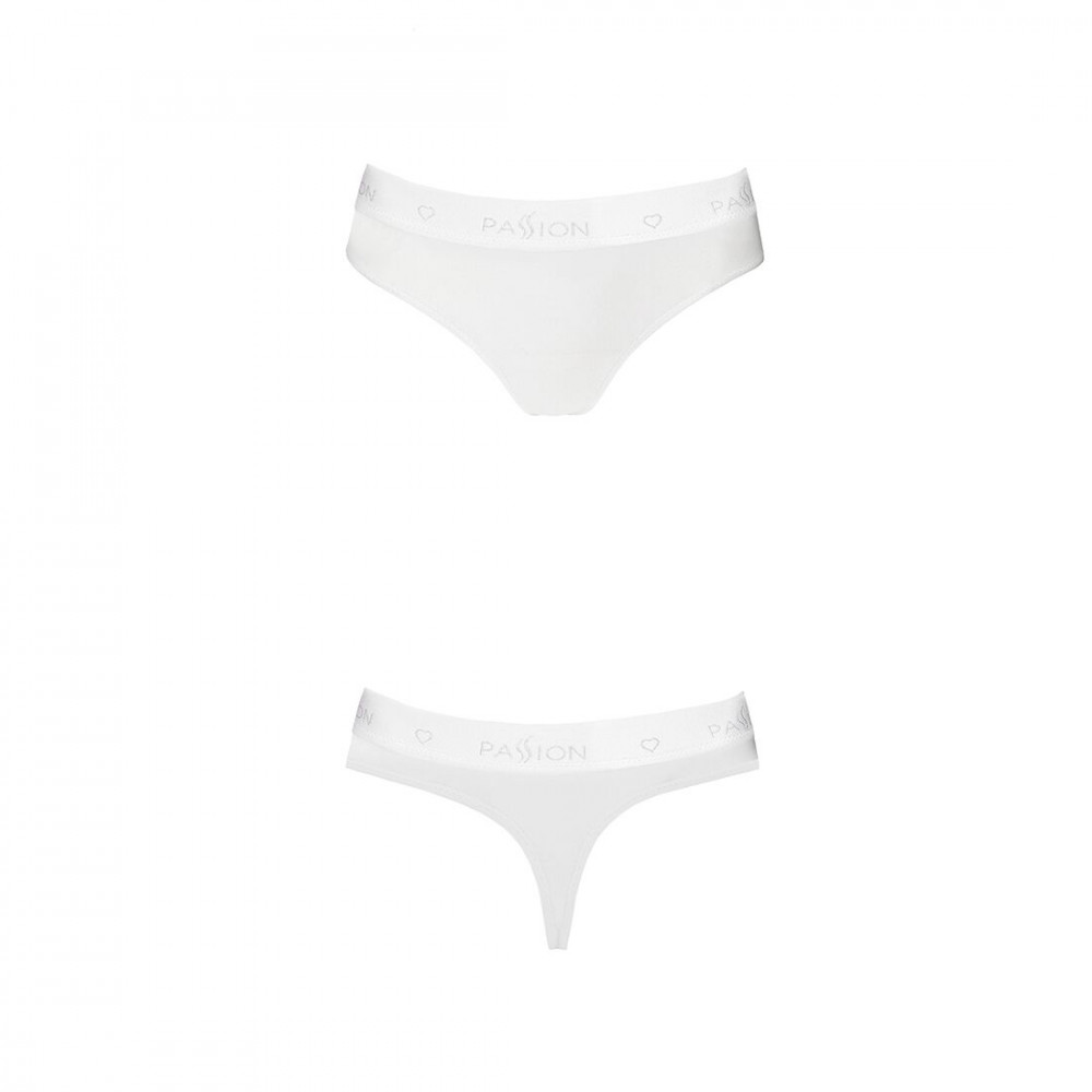 Эротические комплекты - Трусики-бразилиана из хлопка Passion PS005 PANTIES white, size S 3