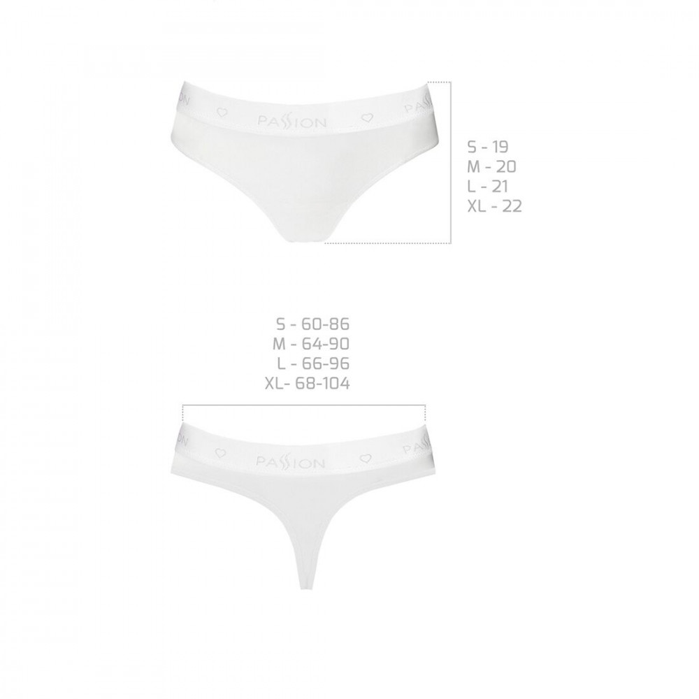 Эротические комплекты - Трусики-бразилиана из хлопка Passion PS005 PANTIES white, size S 2