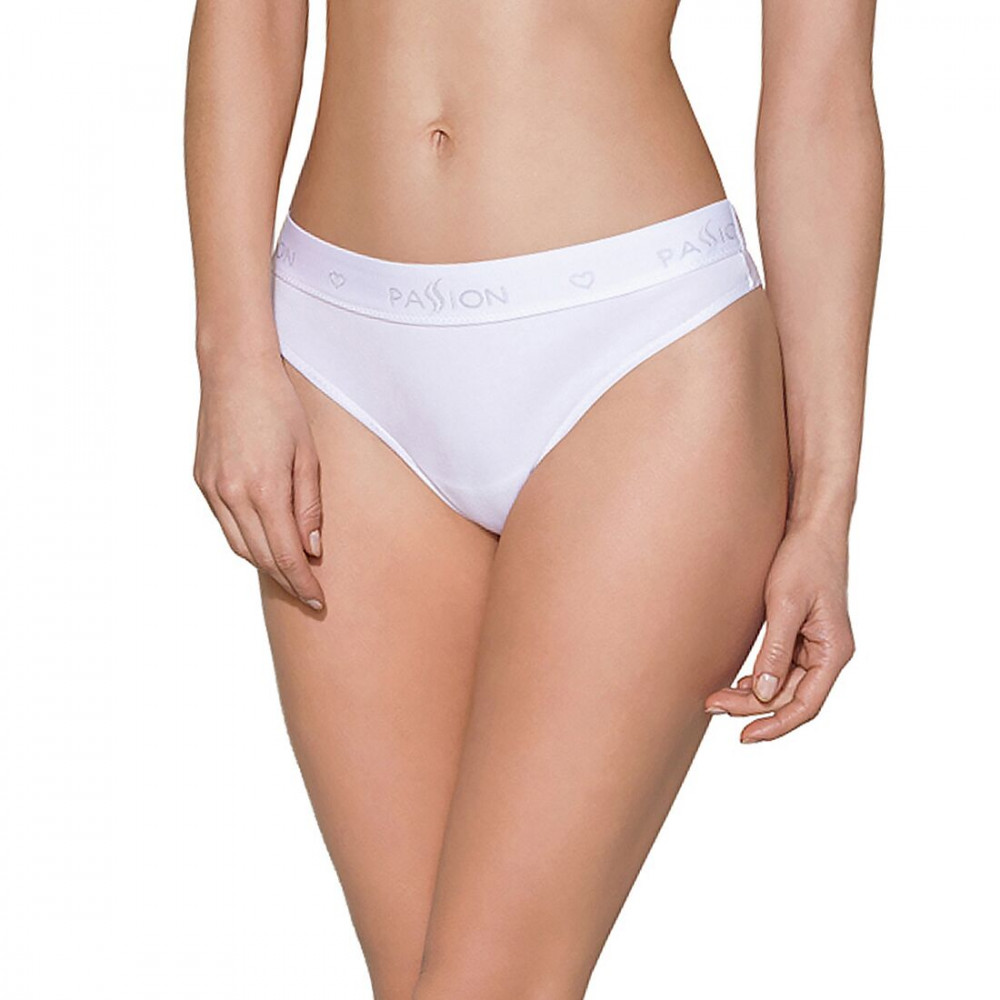 Эротические комплекты - Трусики-бразилиана из хлопка Passion PS005 PANTIES white, size S