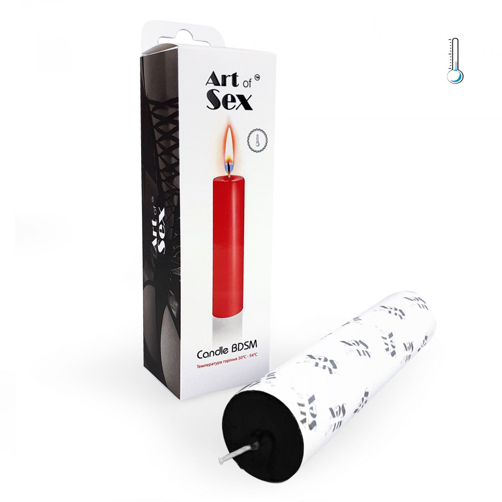 БДСМ аксессуары - Черная свеча восковая Art of Sex size M 15 см низкотемпературная 1