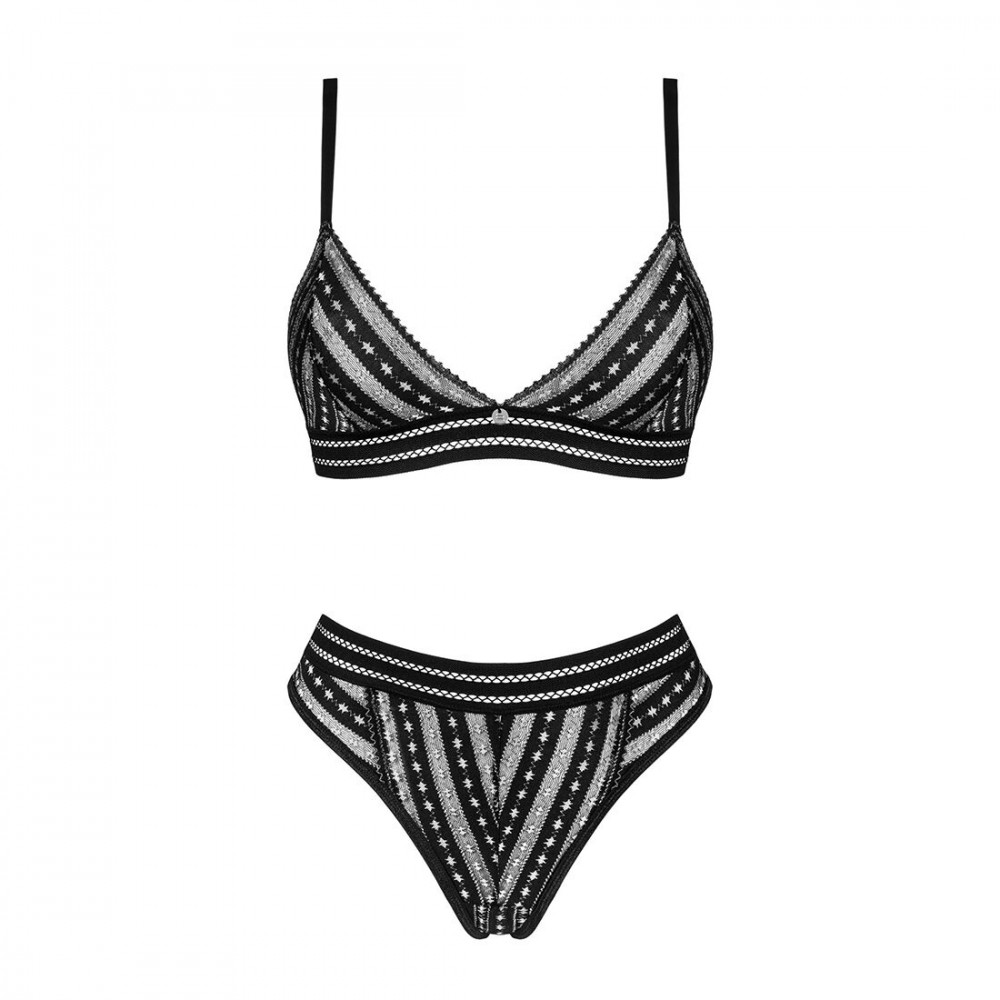 Комплекты - Комплект белья Obsessive Natilya 2-pcs set XS/S, black, бюстгальтер, трусики 4