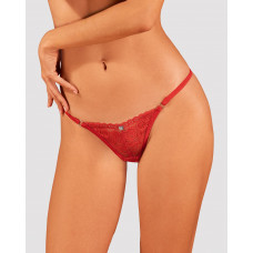 Кружевные стринги Obsessive Lacelove thong M/L Red, низкая посадка