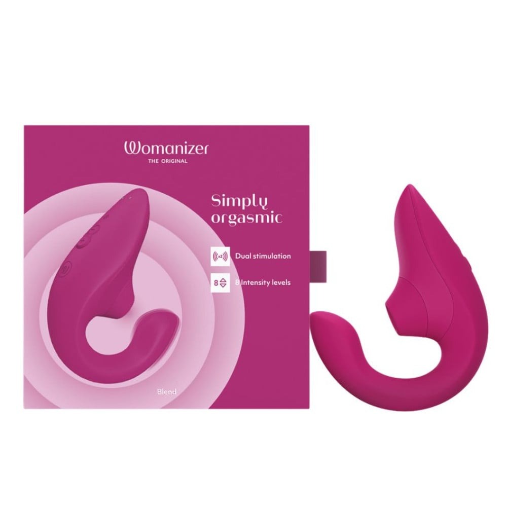 Разное - Стимулятор точки G и клитора Womanizer Blend Pink вакуум и вибрация, ярко розовый