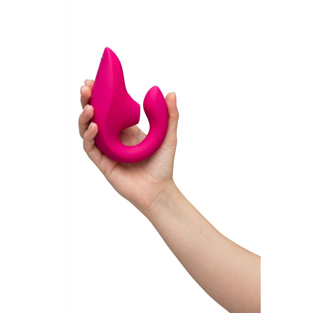 Разное - Стимулятор точки G и клитора Womanizer Blend Pink вакуум и вибрация, ярко розовый 3