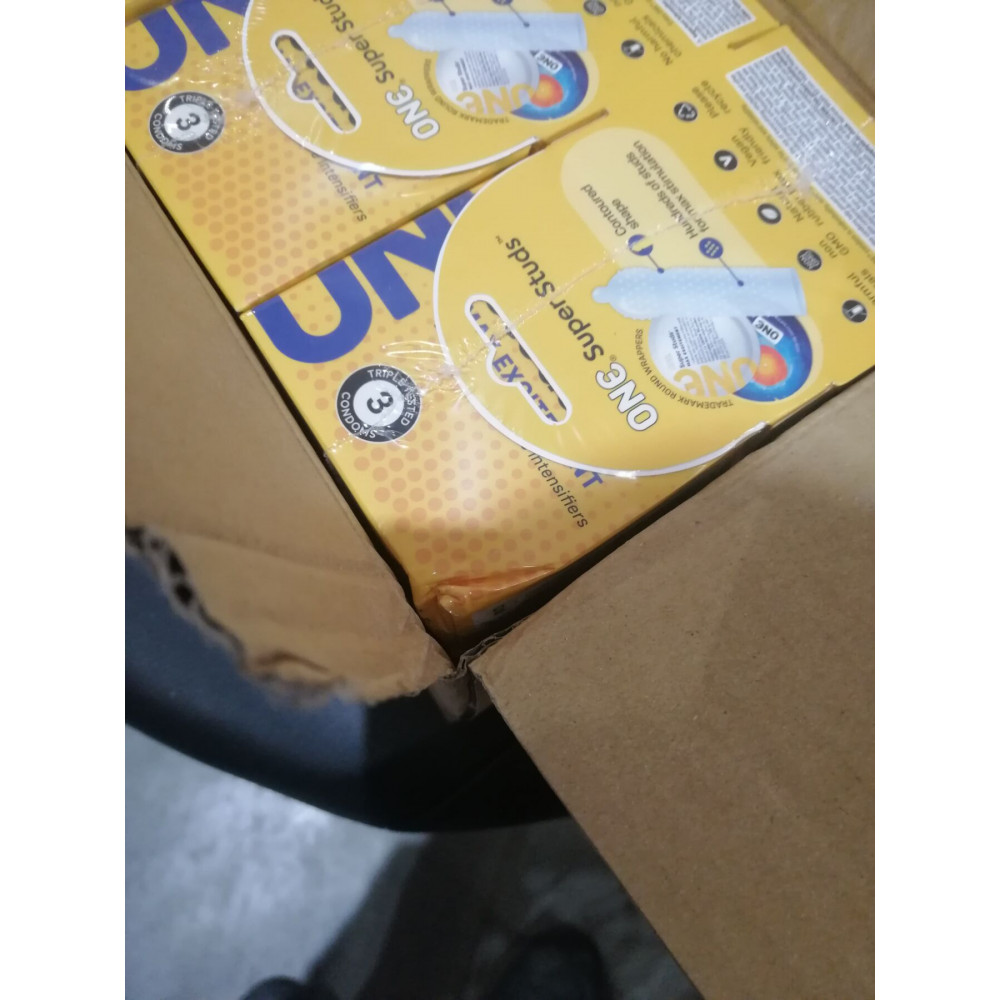 Секс игрушки - Презервативы ONE Super Studs 3 шт, картонная коробка (мятая упаковка!!!) 1