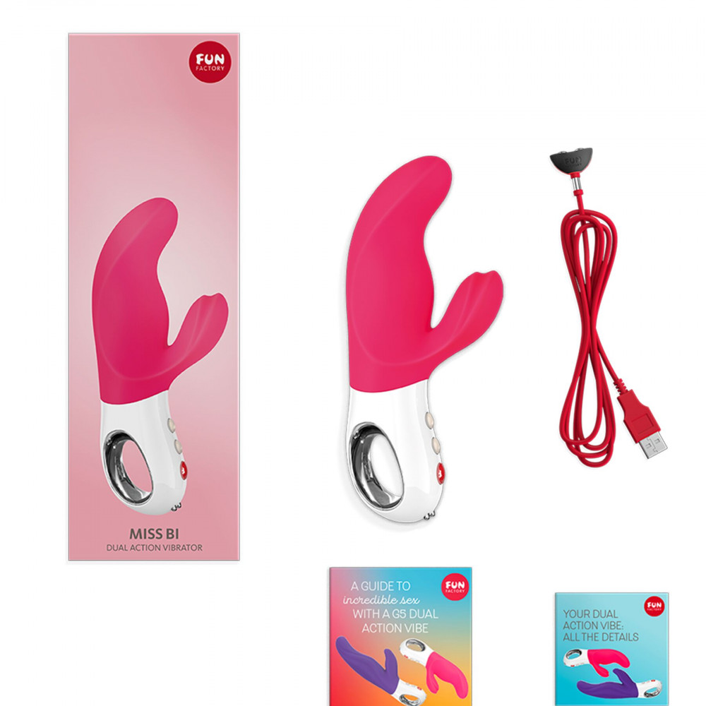 Вибратор-кролик - Вибратор-кролик Fun Factory MISS BI pink/white, 2 независимых мотора, диаметр 4,2 см 6