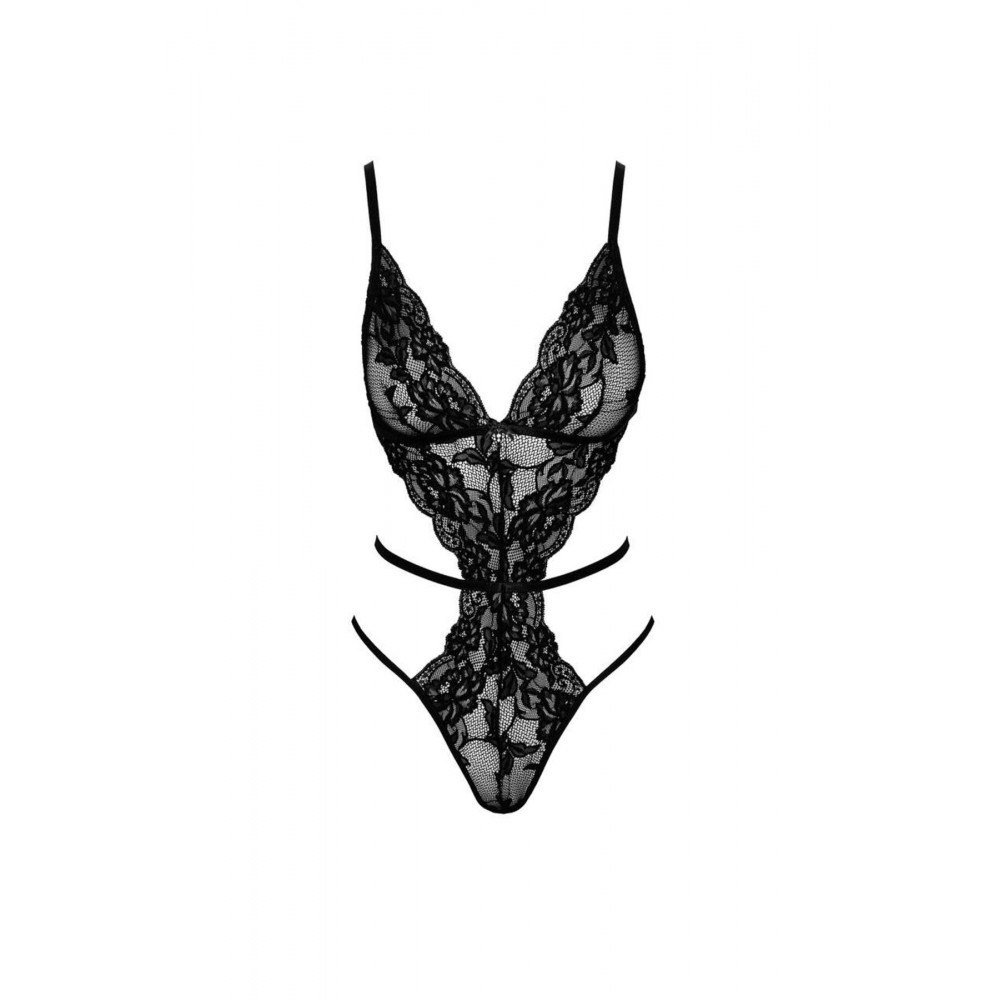 Бодистокинг - Бодистокинг Passion BS021 black, комбинезон, мелкая сеточка по телу, крупная сетка на ногах 6