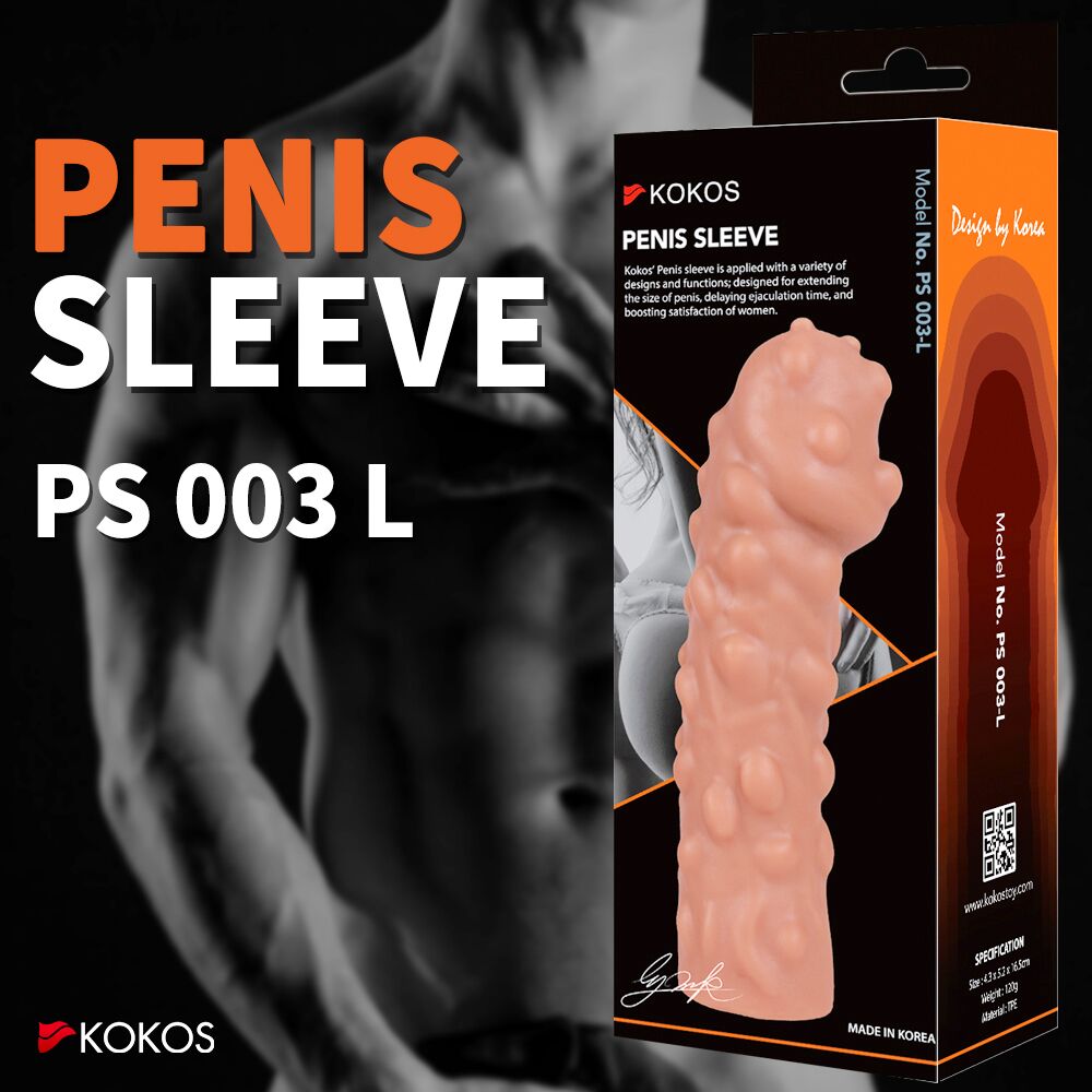 Эрекционные кольца без вибрации - Насадка на член Kokos Penis Sleeve PS 003 L 3