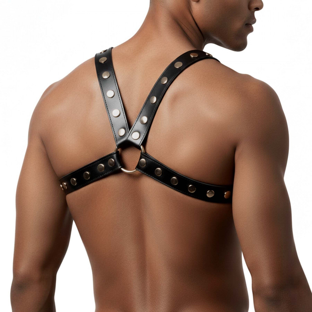  - Чоловіча портупея Art of Sex - Spartacus, екошкіра, колір чорний, розмір L-2XL 1