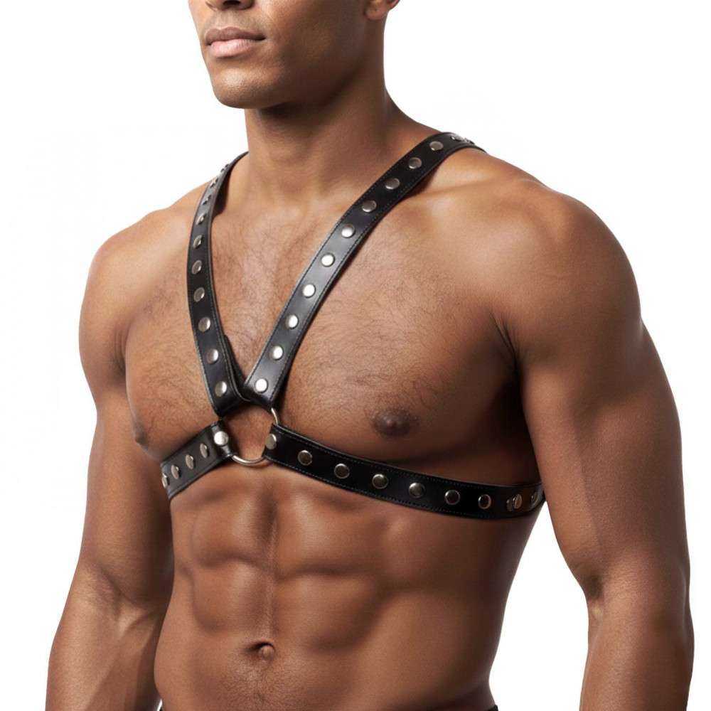  - Чоловіча портупея Art of Sex - Spartacus, екошкіра, колір чорний, розмір L-2XL