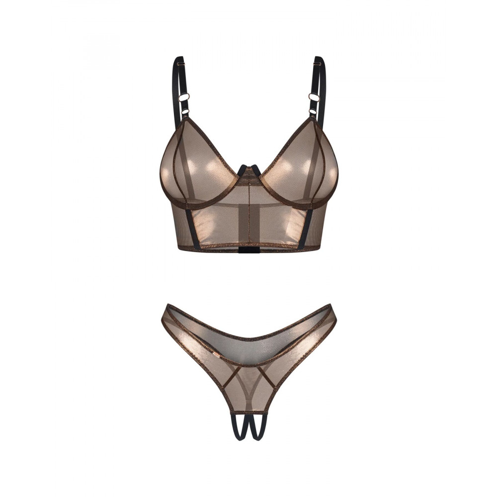 Комплекты - Комплект Obsessive Soranna top & crotchless thong 2XL/3XL 3