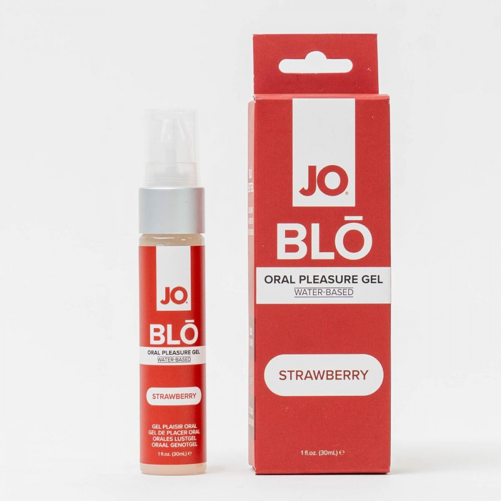 Оральні змазки - Гель для оральних пестощів JO - BLO - Strawberry 30 мл 2