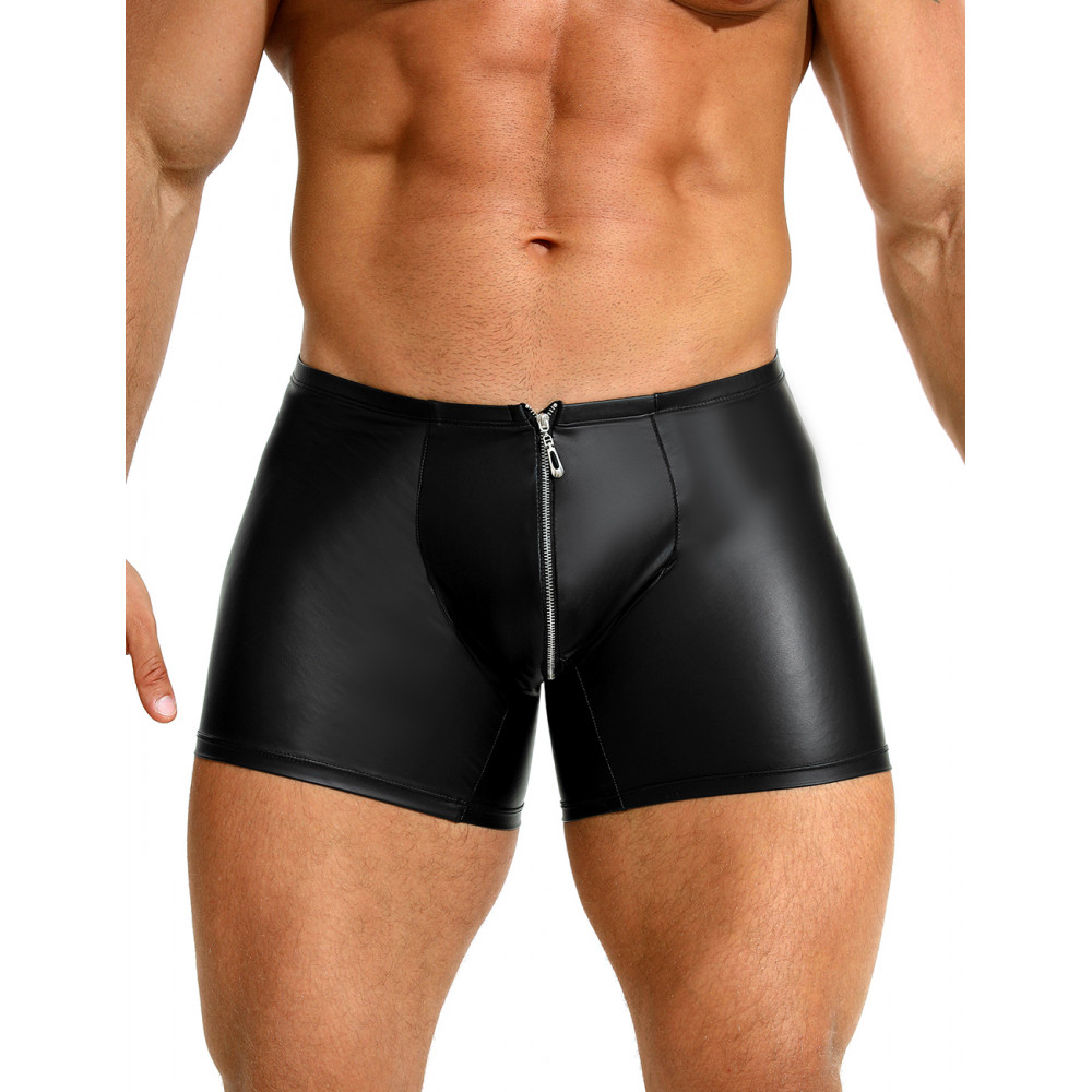 Різне - Труси на блискавці, чоловічі Star Night з імітацією шкіри, чорні, XL 2