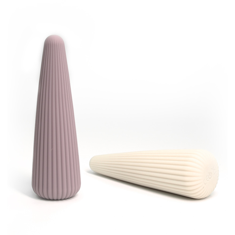  - Вібратор для клітора Sweet Em Cone у формі конуса, ребристий, фіолетовий, 12,8 × 3,8 см 9