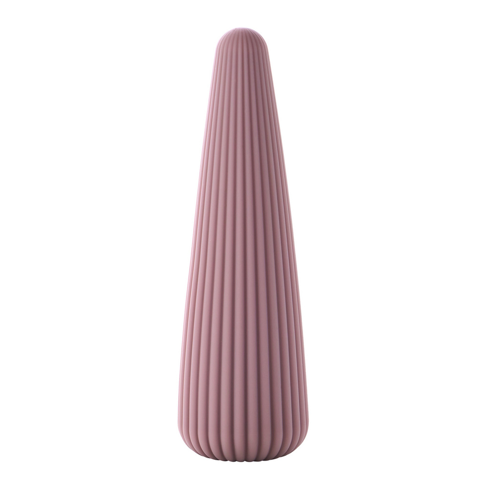  - Вібратор для клітора Sweet Em Cone у формі конуса, ребристий, фіолетовий, 12,8 × 3,8 см