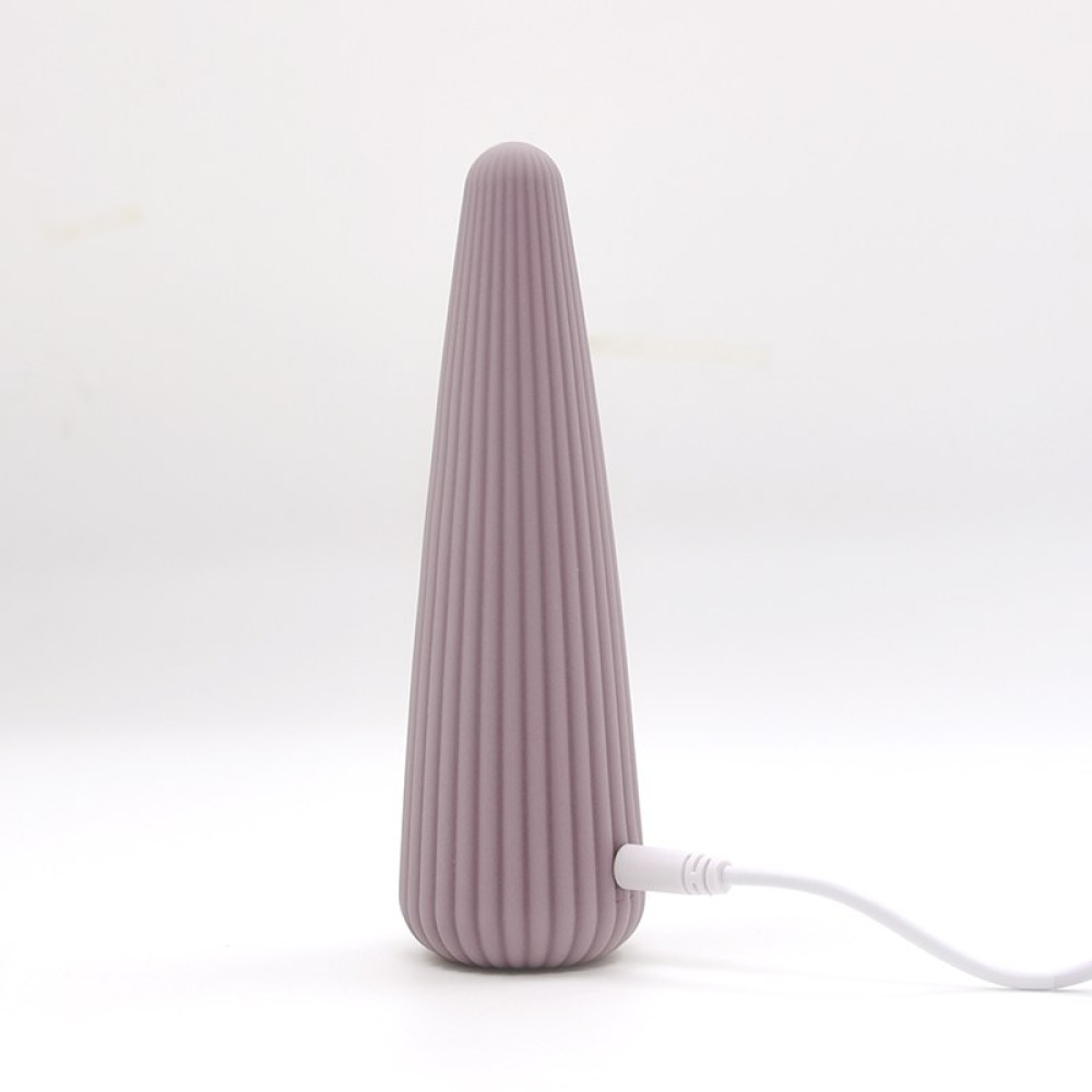  - Вібратор для клітора Sweet Em Cone у формі конуса, ребристий, фіолетовий, 12,8 × 3,8 см 7