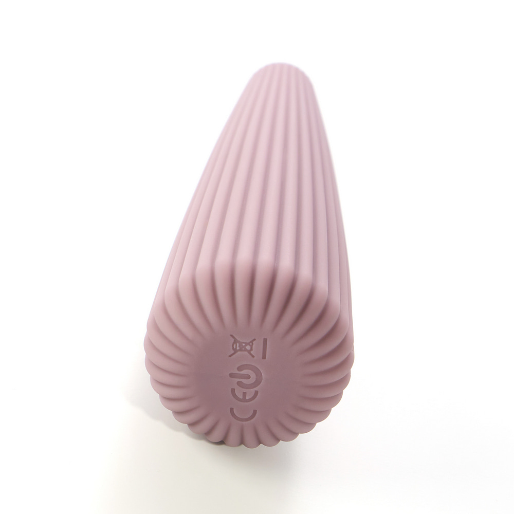  - Вібратор для клітора Sweet Em Cone у формі конуса, ребристий, фіолетовий, 12,8 × 3,8 см 3