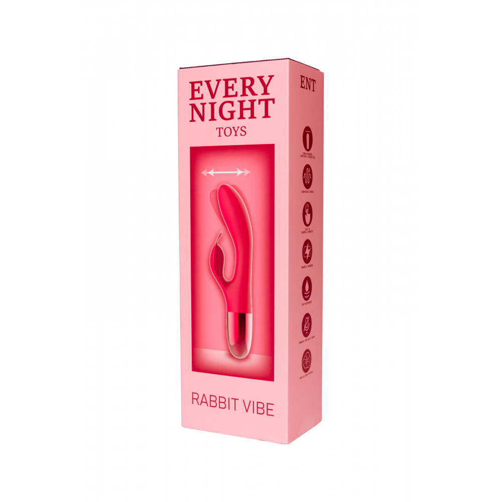 Різне - Кролик вібратор з горизонтальними рухами Every Night Toys для точки G, червоний 4