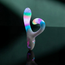 Вібратор-кролик із RGB-підсвічуванням та додатком Paradise Illumination The Rabbit, білий, 21,6 см × 3,8 см
