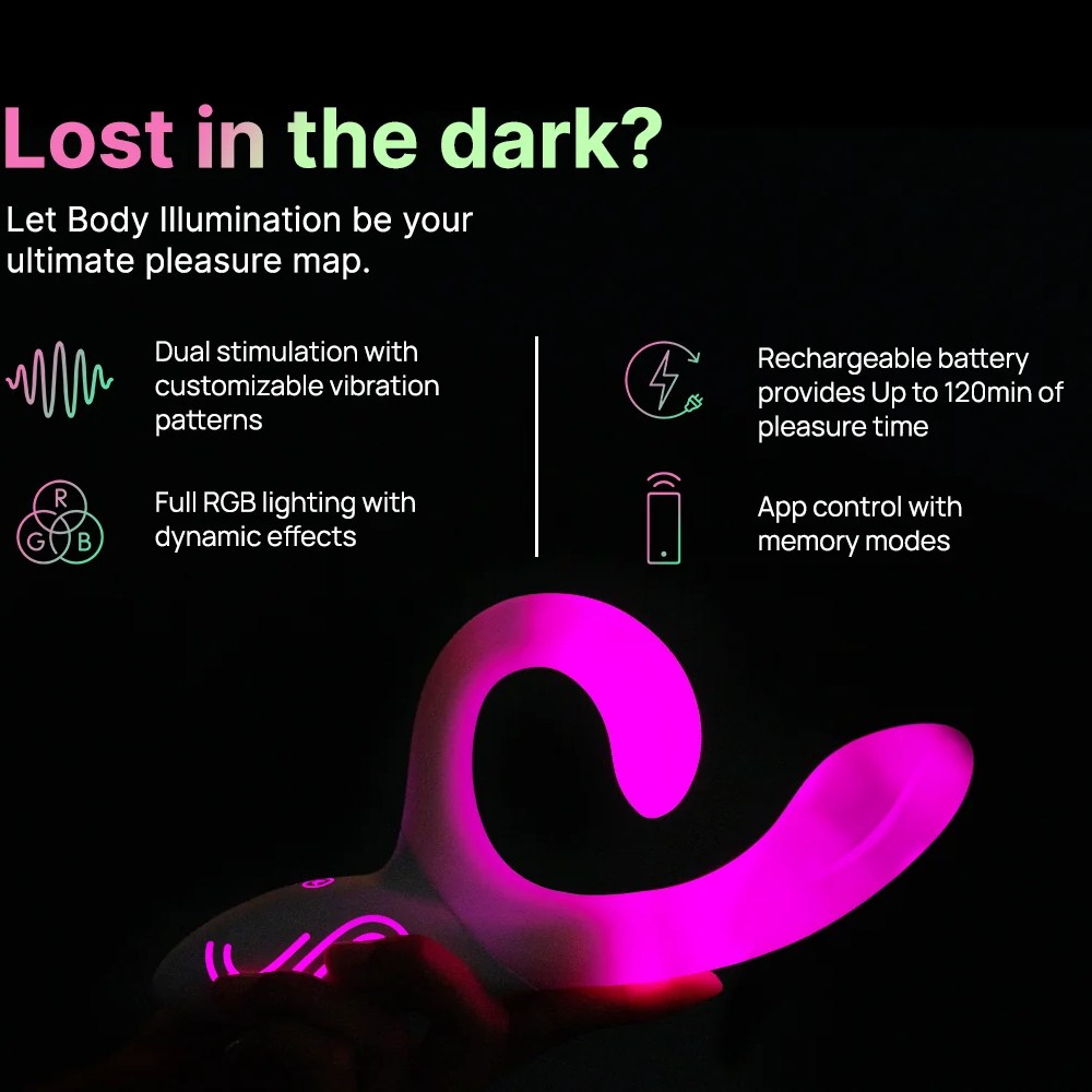 - Вібратор-кролик із RGB-підсвічуванням та додатком Paradise Illumination The Rabbit, білий, 21,6 см × 3,8 см 6