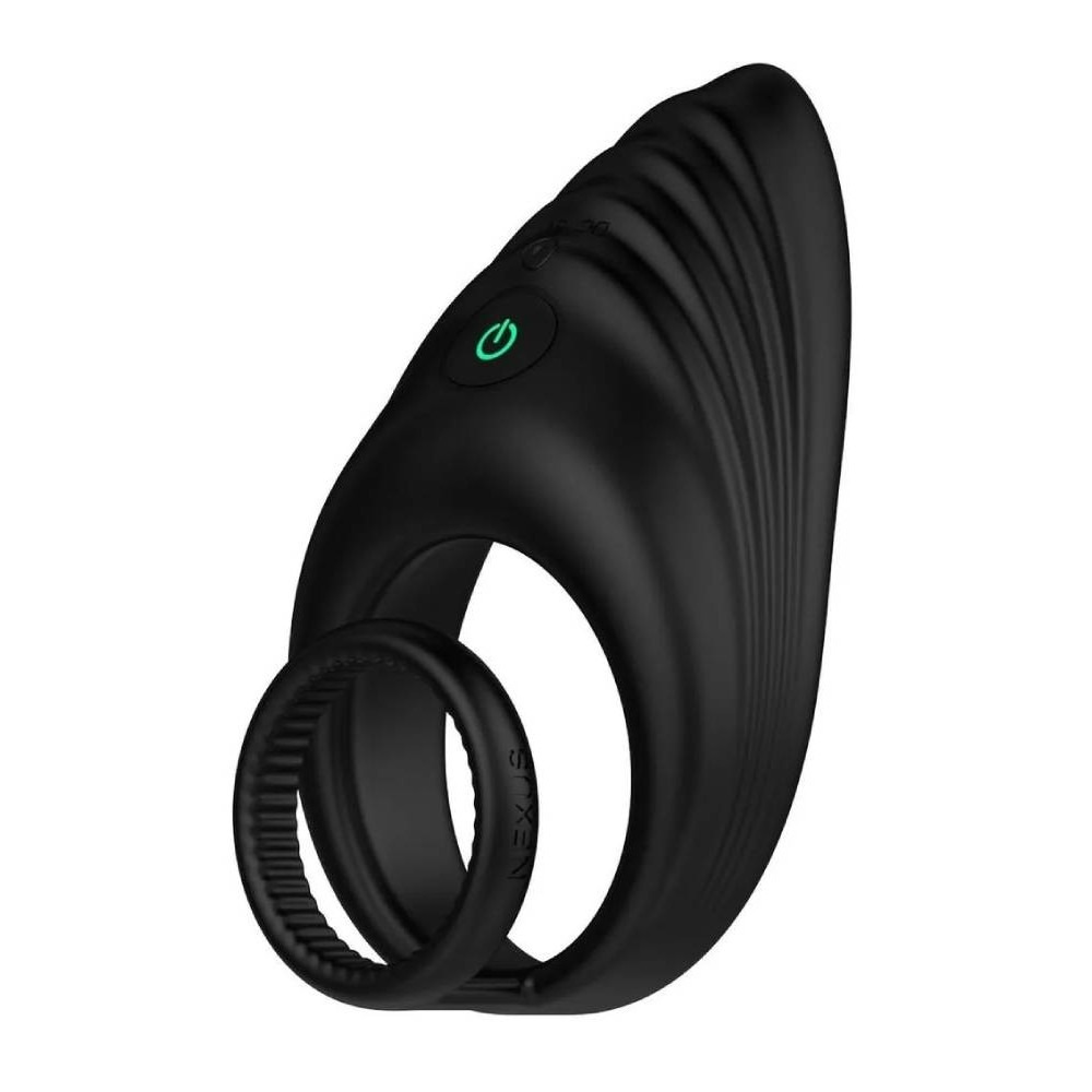 Секс игрушки - Вибро-эрекционное кольцо Nexus Enhance с петлей на мошонку, с рельефным стимулятором, черное 5