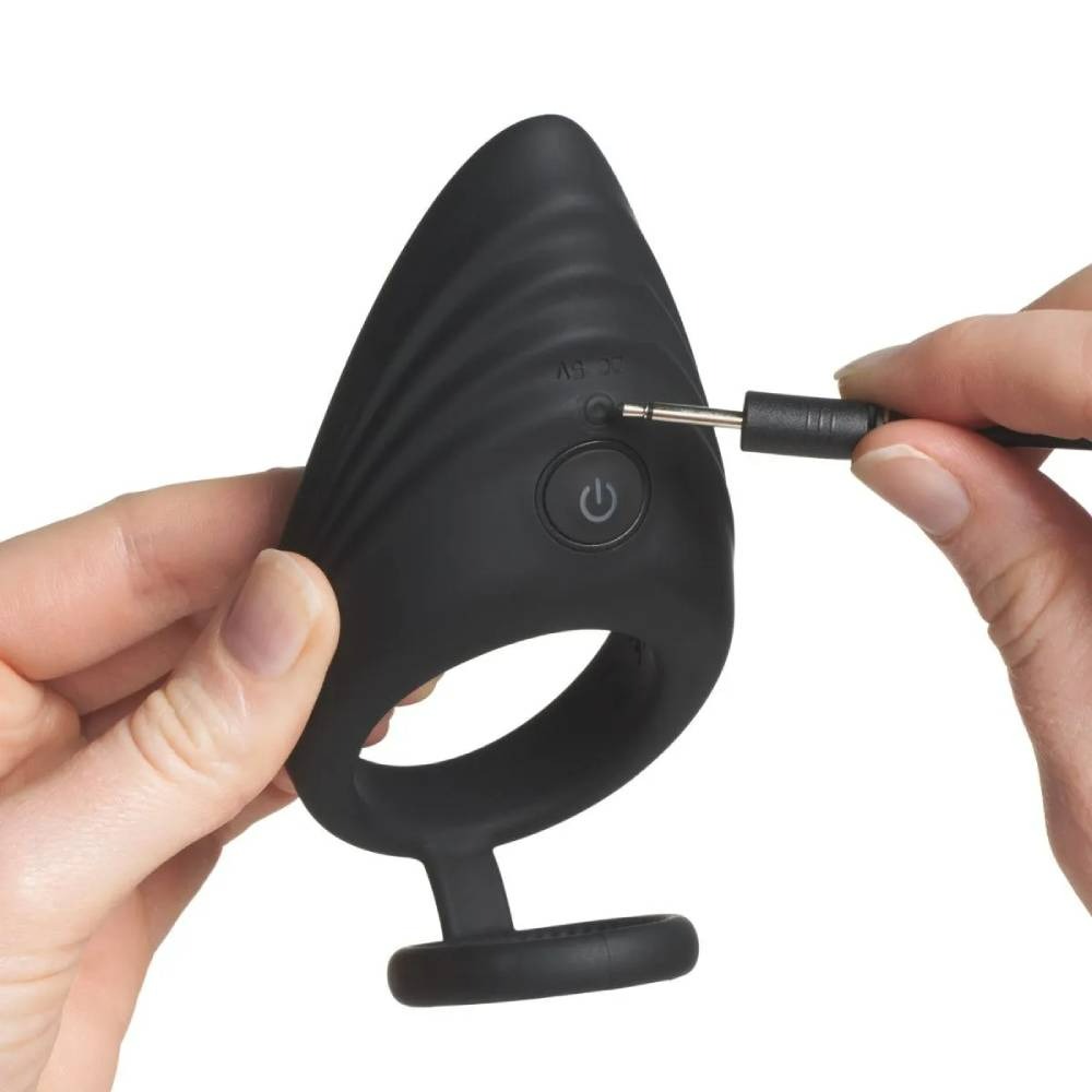 Секс игрушки - Вибро-эрекционное кольцо Nexus Enhance с петлей на мошонку, с рельефным стимулятором, черное 3