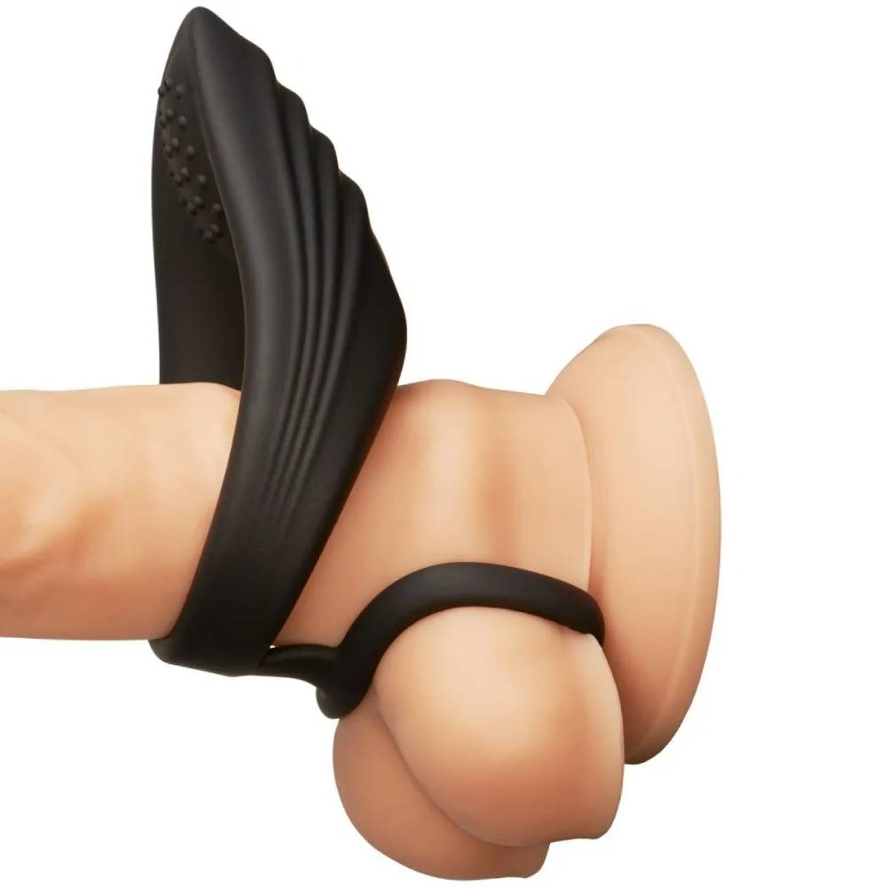Секс игрушки - Вибро-эрекционное кольцо Nexus Enhance с петлей на мошонку, с рельефным стимулятором, черное 7